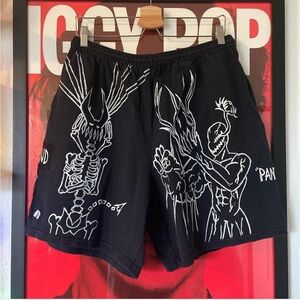 “FIENDACIDE vs PANIC” Hand Painted Black & White Shorts